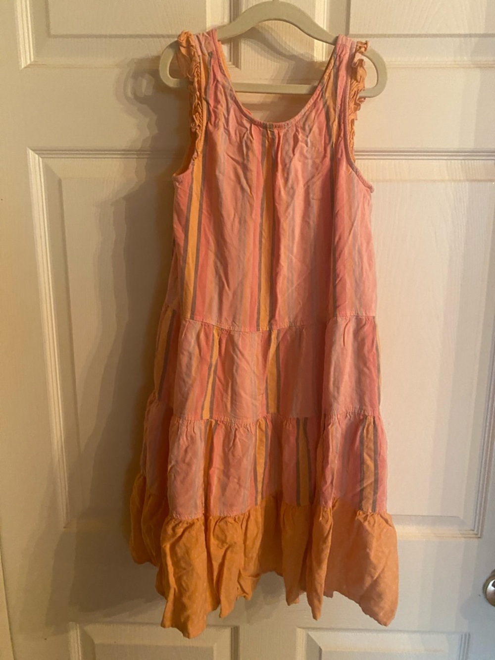 Matilda Jane Pink and Yellow Striped Tiered Sundress